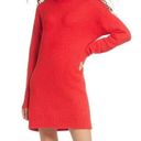 BP  Shimmering RED Turtleneck Sweater Dress Long Sleeve Knit NWT XS Photo 0