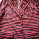 Soho Apparel  Ltd. Women's Medium Maroon and Black Striped Blazer Photo 5