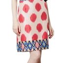 Maeve  Anthropologie Silk Pencil Skirt Womens Size 2 Pink Polka Dots Embroidered Photo 0