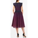 Eshakti  Purple Red Ruffle Ombre Star Print Georgette Midi Dress Missing Belt 1X Photo 1