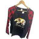 Soloyee Mama Bear Black Red Buffalo Plaid Pajama Set M Stretch Long Sleeve Size M Photo 2