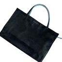 Liz Claiborne  Black & Teal Blue Tote Bag Canvas Material Water Resistant Zipper! Photo 0