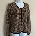 Herman Geist  Houndstooth Button Front Cardigan Sweater Long Sleeve Women’s Small Photo 0