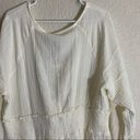 True Craft  Plus Size Smock Waist Peasant Top in Ivory Bow Tie Detail Blouse Photo 9