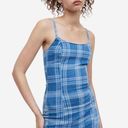 Divided  BY H&M | Blue Denim Plaid Fitted Sleeveless Bodycon Mini Dress Size XL Photo 6