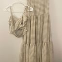 Mabel Tan Gingham Skirt Set Photo 1