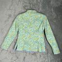 J. McLaughlin  Jacket Women Small Green Orange Floral Quilted Boho Granny Grandma Photo 6