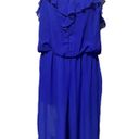 L8ter Cobalt blue Romper pants jumpsuit golden chain strap women size M Photo 0