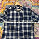 Faherty lakeridge blue Nantucket plaid long sleeve button up with Ruffle accents Photo 6