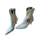 Donald Pliner  Leather Mid Calf Pointed Toe Boots, Ivory Photo 0