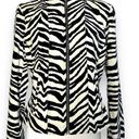 American Vintage Vintage Velvet High Neck Zebra Print Abstract Striped Structured Blazer Jacket M Photo 0