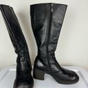 Vtg Y2K Harley Davidson Black Leather Tall Pavement Boots Sz 7.5 Chunky Moto Photo 9