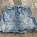 Calvin Klein Size 27 Distressed Y2K 90s Denim Skirt Photo 5