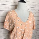 Sim & Sam  Peach Floral Daisy Print Tie Front Crop Top Size Small Photo 3