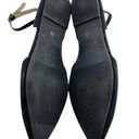 JustFab  (6.5) Meena Black faux Suede Pointed Toe Ankle Strap D’Orsay Flats Shoes Photo 10