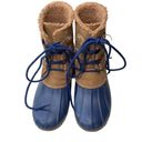 Jack Rogers  Brown and Navy Blue Duck Boots. Women's Size 6 Photo 1
