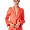 Alice + Olivia  Shanda Jacquard Satin Pajama Blazer Coral Orange Womens Small Photo 4