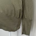 LA Made New  Slub Jersey V-Neck Top Thumbhole Long Sleeve Tunic Olive Green Photo 6