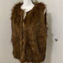 Poof ! Faux Fur Vest Brown M Photo 3