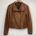 Marc New York Andrew  Leather Moto Jacket Chic Felix Whiskey Brown Womens Large Photo 0
