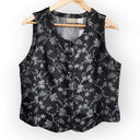 American Vintage Vintage Liz Claiborne Black Gray Floral Button Down Vest 12P Photo 0