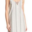 Haute Hippie  Gray Stripe Short Cotton Slip Beach Minimalist Dress Size Small Photo 0