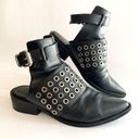 All Saints Yannis Black Leather Mule Ankle Strap Buckle Boots Bootie Size 37 Photo 0