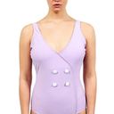 Juicy Couture  Black Label Lavender One Piece Retro Swimsuit Small NWT Photo 3