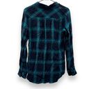 Rails  Hunter Plaid Long Sleeve Button Down Shirt in Midnight/Jade Size M Photo 3