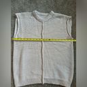 Solid Knitted Pullover Top, Casual Crew Neck Cap Sleeve Sweater Tank Top/Vest Photo 3