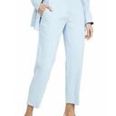 Black Halo  Quest Cropped Trouser Pants High Rise Flat Front Viscose Light Blue 0 Photo 0