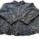 Denim & Co Floral Shirt Jean Jacket Black Tan 2X Shacket Pleated front oversized Photo 4