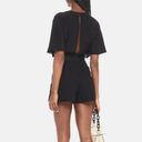 Maje  Idelle Romper Jumpsuit Womens 36 (US S/4-6) Black Silk Short Sleeve V-Neck Photo 1