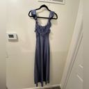 ASTR  the Label BRYNA RUFFLE STRAP SATIN MAXI DRESS SZ XS slate blue Photo 6