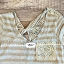 Moa Moa Cream Tan Stripe Feminine Lacy Twist Cap Sleeve Top sz Small Photo 4