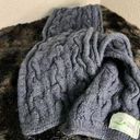 Krass&co Original Aran  Women’s Winter Scarf 100% Merino Wool Dark Blue Cable Knit Photo 0