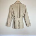 Cynthia Rowley  tan tiered ruffle hem trench coat jacket lightweight petite large Photo 2