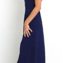 Petal and Pup  Laurel Navy Blue Tie Shoulder Side Slit Midi Dress 12 Photo 4