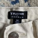 PacSun  Playboy Shorts cream Denim 90s Nature Girl boyfriend Button Fly Jeans 24 Photo 11