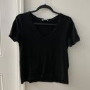 ZARA Black V Neck Tee Photo 1