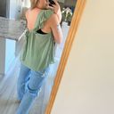 The Loft  Outlet XL Green Ruffle Flutter Sleeve Tank Top Women's Photo 5