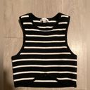 Hunter & Brown black and white striped cropped tank top size S Photo 0