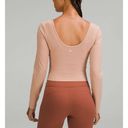 Lululemon  Align Long Sleeve Cropped V Neck Top Shirt Pink Clay 4 Photo 1