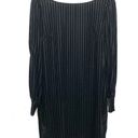 W By Worth  Velvet Ribbed Low Back Long Sleeve Sheath Dress Mini Black Size P Photo 0