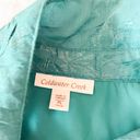 Coldwater Creek Blue Crinkle Shimmer Button Down Blouse Size Large Petite Photo 2