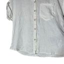 ZARA  Linen White Button Front Blouse Size Small Photo 2