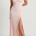 Showpo MORE THAN THIS MIDI DRESS - RUFFLE STRAP THIGH SPLIT DRESS IN BLUSH Photo 0