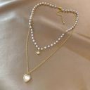 Love Pendant Double Collar Chain Necklace Photo 3