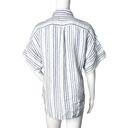 Polo  Ralph Lauren Shirt Womens Small Blue White Stripe Linen Blouse Popover Boxy Photo 2
