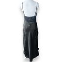 Victoria's Secret  Slip Dress Long Strappy Corset Sides Sz M Black Satin Gown Sexy Photo 5